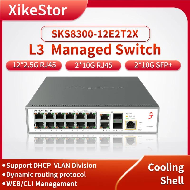 XikeStor L3  ġ, DHCP/VLAN ð , WEB/CLI  , 12*2.5G RJ45 Ʈ, 2*10G SFP + Ʈ